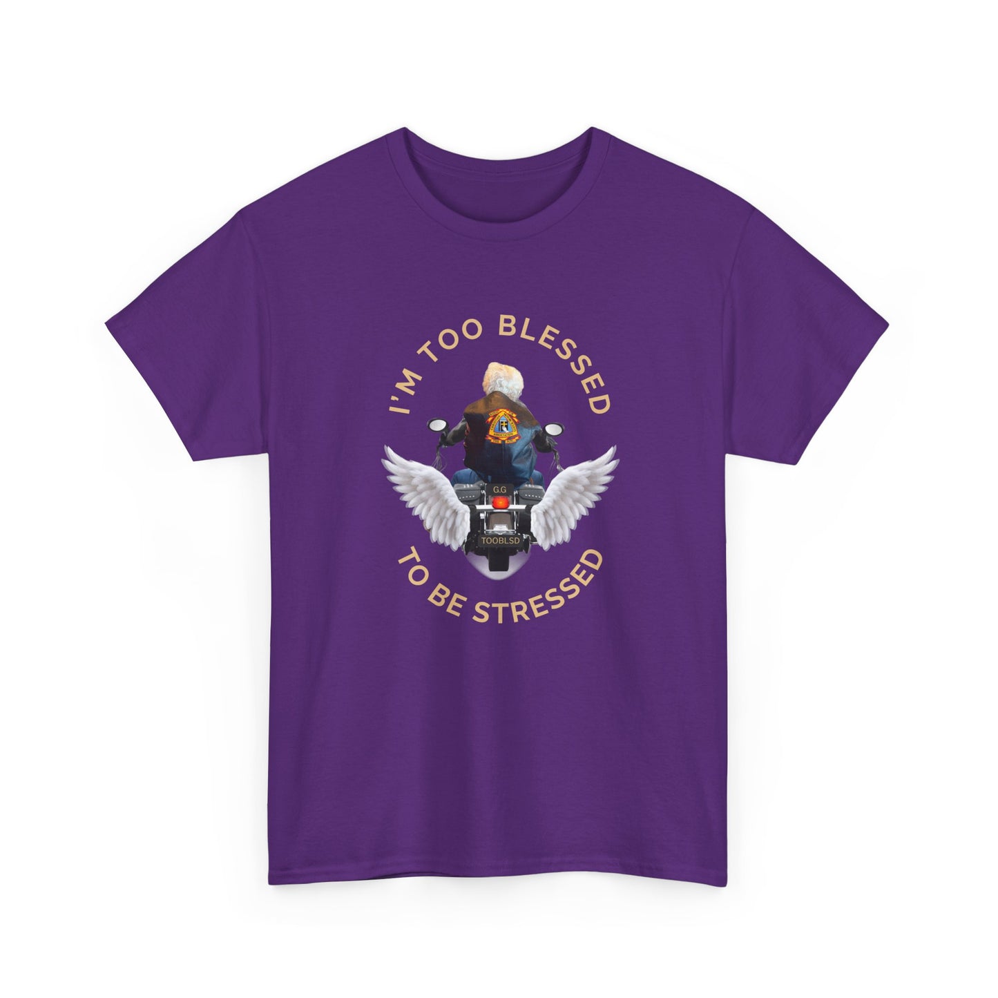 G.G Too Blessed to Be Stressed Motorcycle T‑Shirt
