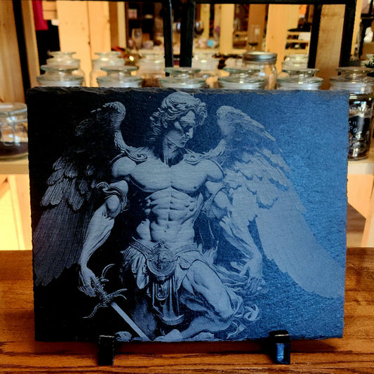 Arch Angel Michael Slate Altarpiece - Ignite the light / Alberta Laser Engraving