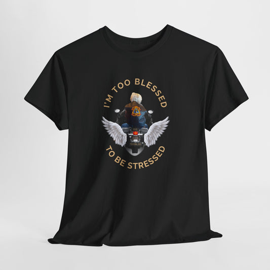 G.G Too Blessed to Be Stressed Motorcycle T‑Shirt