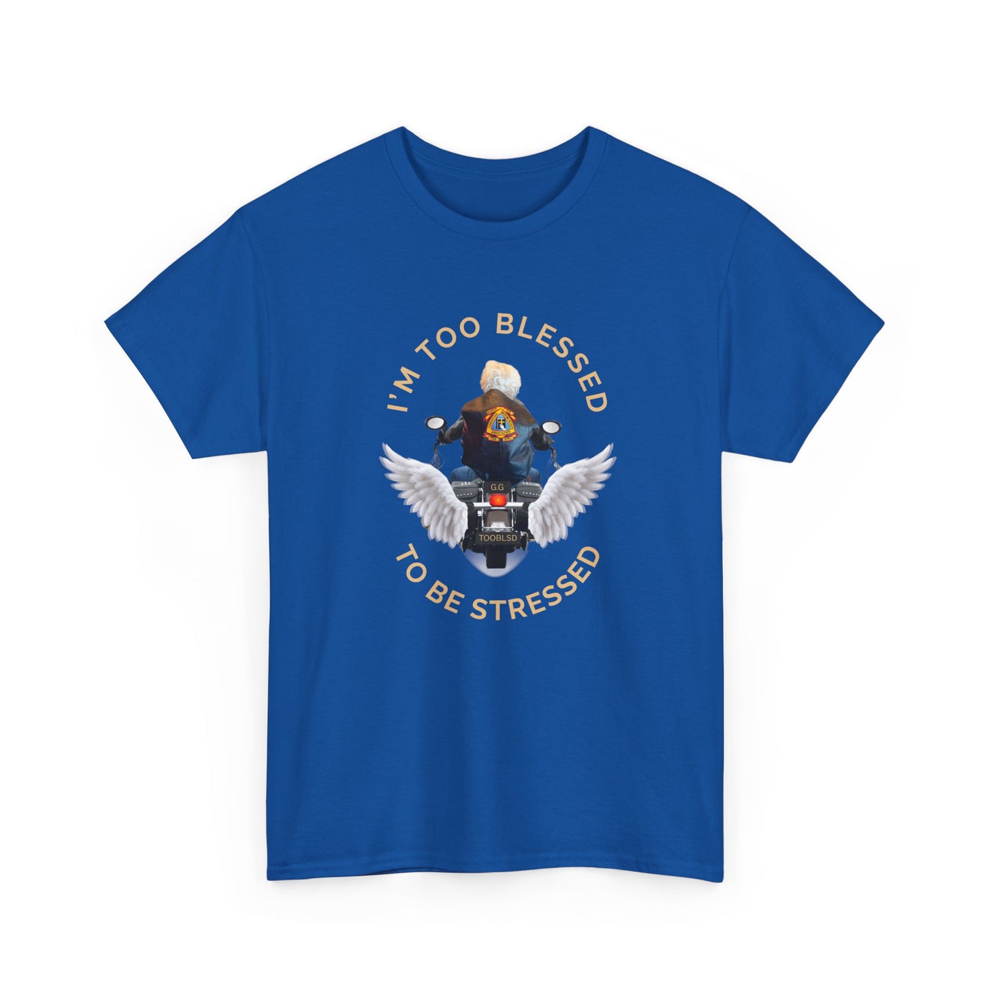 G.G Too Blessed to Be Stressed Motorcycle T‑Shirt