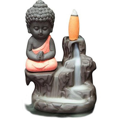 Buddha Bundle: Backflow Incense Burner, 20-Minute Incense Cones, and Clear Quartz Crystal - Ignite the light / Alberta Laser Engraving