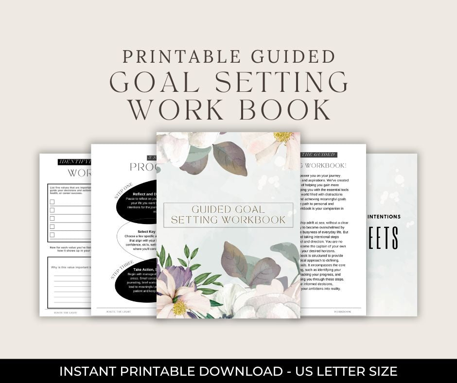 Guided Goal Setting Workbook Printable SMART goal setting worksheets for personal development - Ignite the light / Alberta Laser Engraving