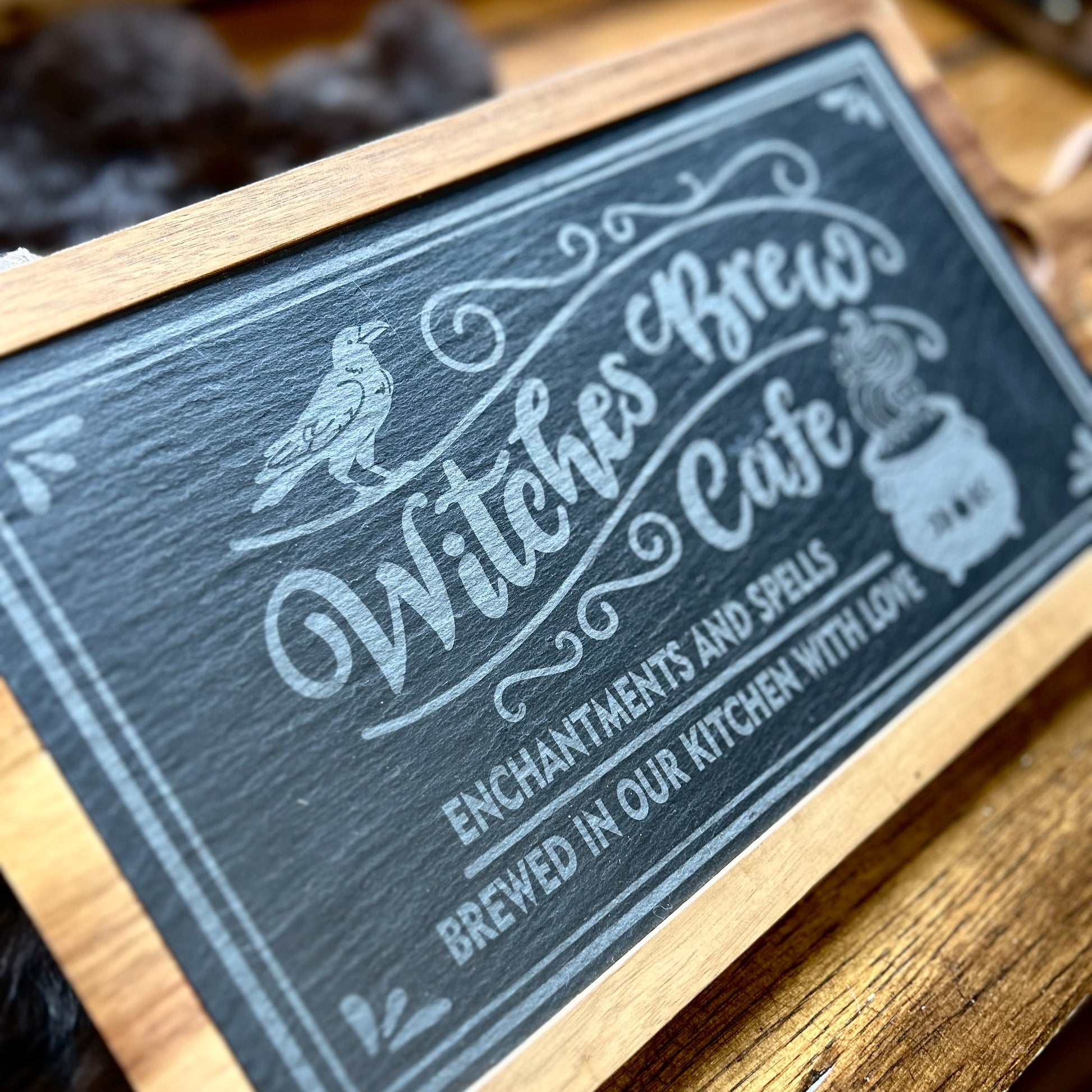 Witches Brew Cafe Cutting Board - Ignite the light / Alberta Laser Engraving