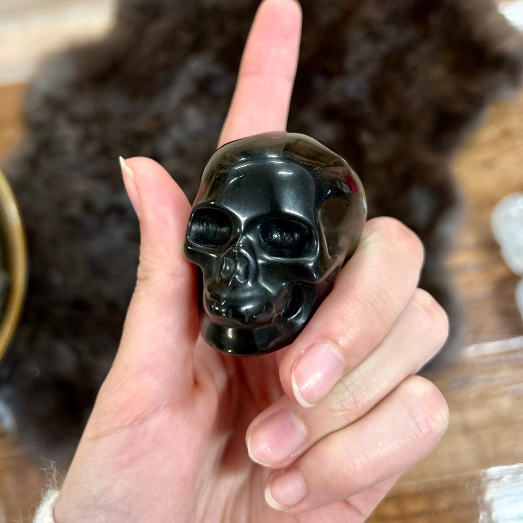 Black Obsidian Skull - Ignite the light / Alberta Laser Engraving