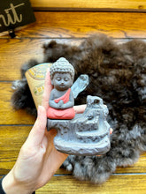 Load image into Gallery viewer, Buddha Bundle: Backflow Incense Burner, 20-Minute Incense Cones, and Clear Quartz Crystal - Ignite the light / Alberta Laser Engraving
