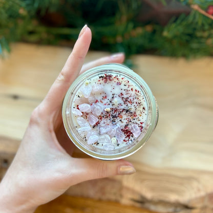 Rose Quartz Soy Wax Candle | Melted Magic