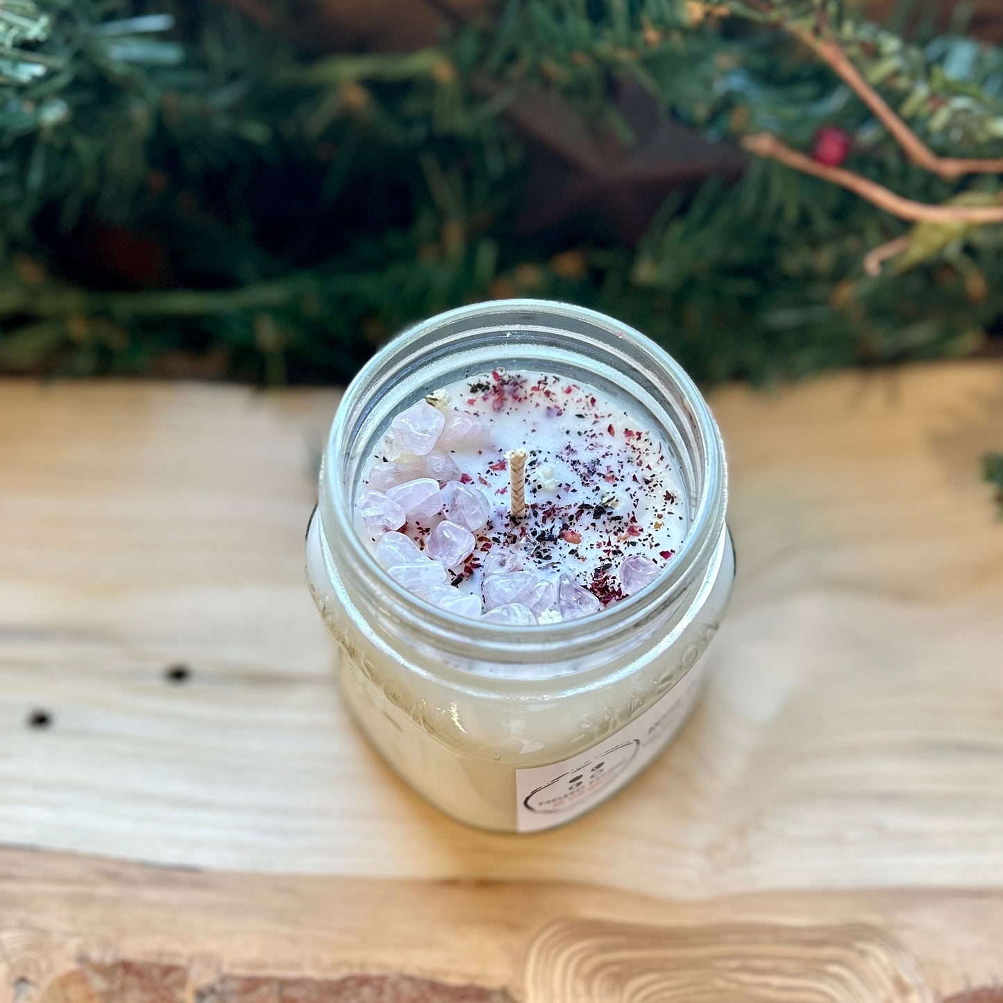 Rose Quartz Soy Wax Candle | Melted Magic
