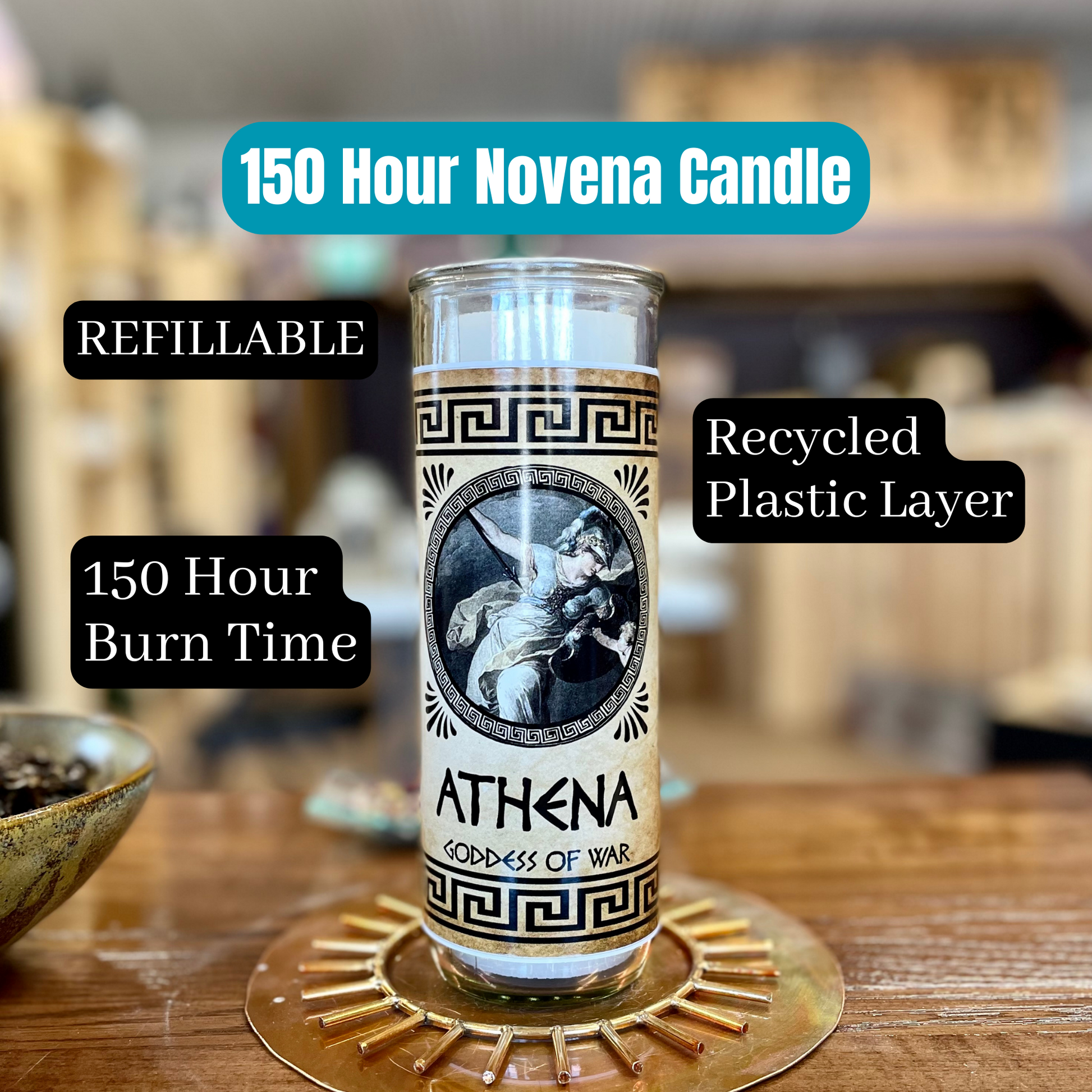 Athena Novena Candle - North Witch Magick Co.