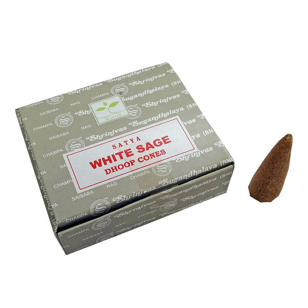 Satya White Sage cone incense - North Witch Magick Co.