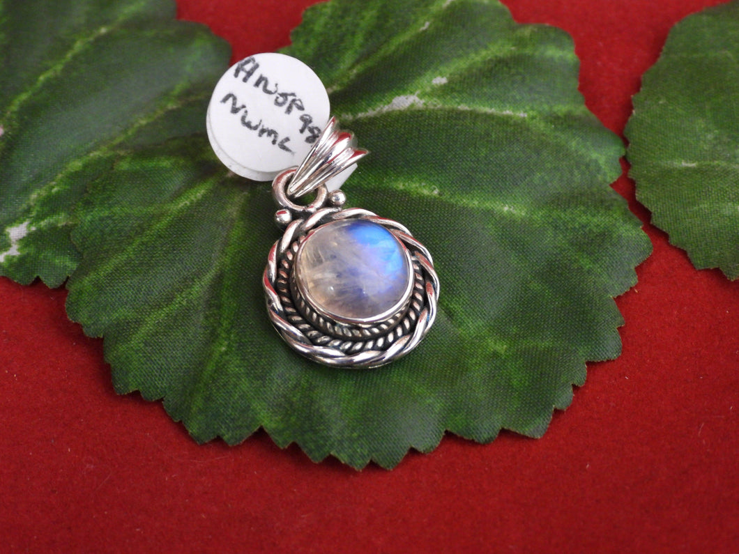Moonstone set in .925 Silver Pendant - North Witch Magick Co.