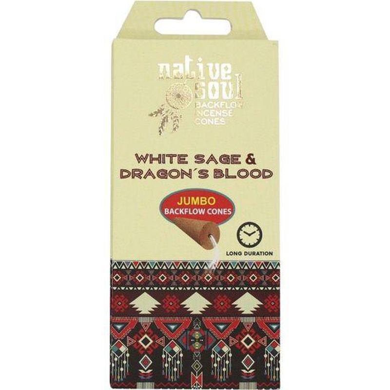 White Sage and Dragon's Blood Backflow Incense Cones - North Witch Magick Co.